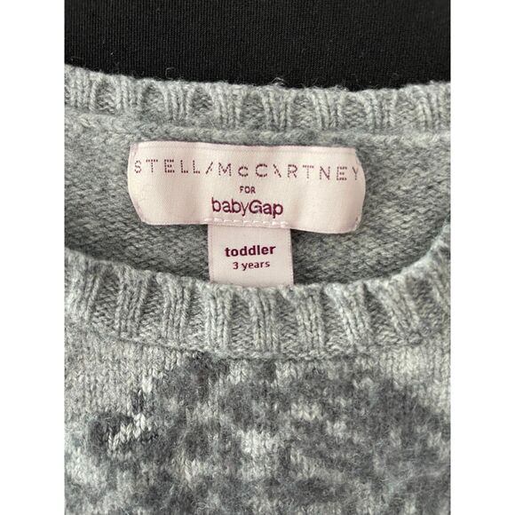 ~ Stella McCartney 3yr Cashmere Silk Sweater for BabyGap Girls Gray Pink Leopard - Picture 10 of 12